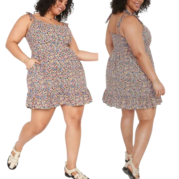 NWT Old Navy Floral Tie-Strap Cami Dress Size 4X - Picture 1 of 10
